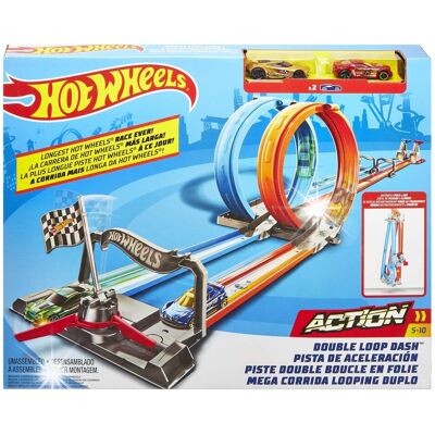 Tor samochodowy Podwójna Pętla Hot Wheels GFH85 Tor samochodowy Podwójna Pętla Hot Wheels GFH85