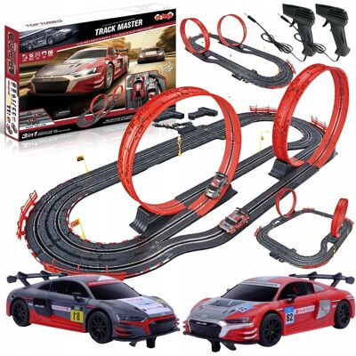MTOYS TOR WYŚCIGOWY AUDI 560CM 3W1 ELEKTRYCZNY PĘTLE 2 AUTA AUDI R8 1:43 LED MTOYS TOR WYŚCIGOWY AUDI 560CM 3W1 ELEKTRYCZNY PĘTLE 2 AUTA AUDI R8 1:43 LED