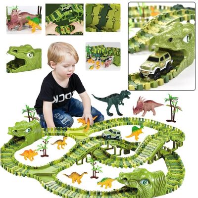 Lean Toys Tor Wyścigowy Diy Dinozaur 240 Elementów Lean Toys Tor Wyścigowy Diy Dinozaur 240 Elementów