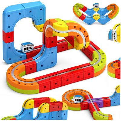 Inny producent Tor Wyścigowy Klocki Magnetyczne Pociąg Kolejka Zestaw Konstrukcyjny dla Dzieci 68 el Inny producent Tor Wyścigowy Klocki Magnetyczne Pociąg Kolejka Zestaw Konstrukcyjny dla Dzieci 68 el