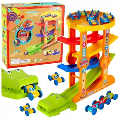 Lean Toys Tor Zjeżdżalnia Równoważnia Dla Autek Krokodyl 5 Poziomów Lean Toys Tor Zjeżdżalnia Równoważnia Dla Autek Krokodyl 5 Poziomów
