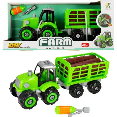 Traktor do skręcania z przyczepą do bali drzewa Mega Creative Traktor do skręcania z przyczepą do bali drzewa Mega Creative