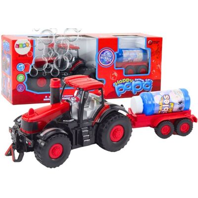 Lean Toys Traktor Na Bańki Mydlane Przyczepa Czujnik Przeszkód Światła Dźwięki Lean Toys Traktor Na Bańki Mydlane Przyczepa Czujnik Przeszkód Światła Dźwięki