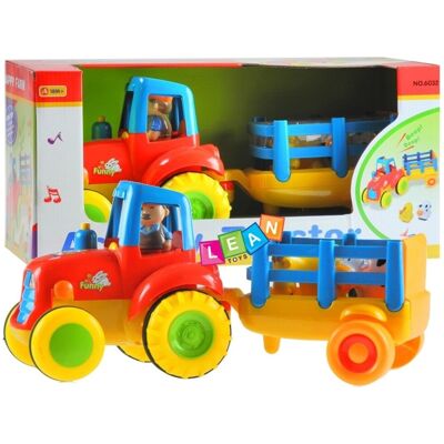 Lean Toys Traktor + przyczepa Lean Toys Traktor + przyczepa
