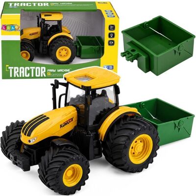 Lean Toys Traktor Rolniczy Farmerski Z Rozsiewaczem Nawozu Światła Dźwięk Żółty 1:24 Lean Toys Traktor Rolniczy Farmerski Z Rozsiewaczem Nawozu Światła Dźwięk Żółty 1:24