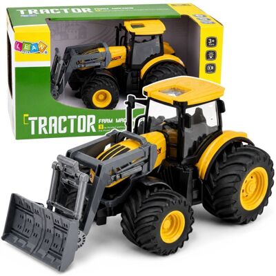 Lean Toys Traktor Rolniczy Farmerski Ze Spychaczem Światła Dźwięki Żółty 1:24 Lean Toys Traktor Rolniczy Farmerski Ze Spychaczem Światła Dźwięki Żółty 1:24