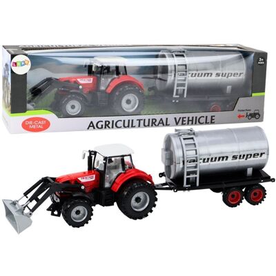 Lean Toys Traktor Rolniczy Koparka z Cysterną Napęd Czerwony Lean Toys Traktor Rolniczy Koparka z Cysterną Napęd Czerwony