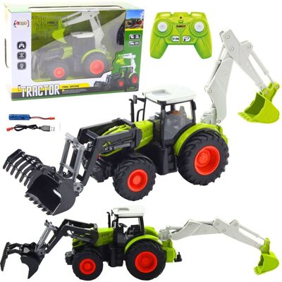Lean Toys Traktor Rolniczy Z Obrotową Łyżką i Koparką 2w1 Zdalnie Sterowany 2.4G Lean Toys Traktor Rolniczy Z Obrotową Łyżką i Koparką 2w1 Zdalnie Sterowany 2.4G