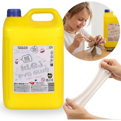 sarcia.eu TUBAN Biały klej do SLIME, klej DO PAPIERU na bazie wody oraz PVA, bezpieczny dla dzieci, DUŻY! 5l sarcia.eu TUBAN Biały klej do SLIME, klej DO PAPIERU na bazie wody oraz PVA, bezpieczny dla dzieci, DUŻY! 5l