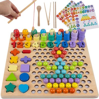Kruzzel Drewniane Puzzle z Koralikami - Rozwija Umiejętności Kruzzel Drewniane Puzzle z Koralikami - Rozwija Umiejętności