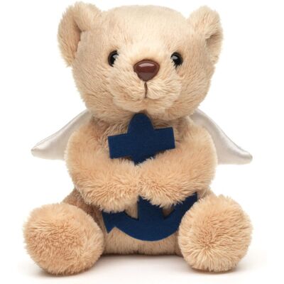 Uni-Toys - Anioł Stróż pluszowy miś z niebieską kotwicą - Plushie - 13 cm (wysokość) - pluszowa zabawka, przytulanka Uni-Toys - Anioł Stróż pluszowy miś z niebieską kotwicą - Plushie - 13 cm (wysokość) - pluszowa zabawka, przytulanka