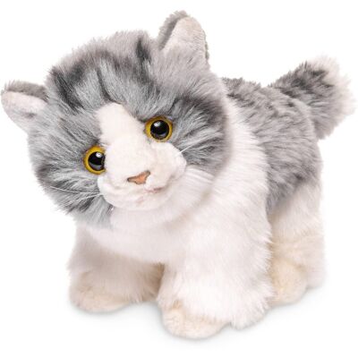 Uni-Toys - kotek, stojący (szaro-biały) - 18 cm (długość) - pluszowy kot - pluszowa zabawka, przytulanka Uni-Toys - kotek, stojący (szaro-biały) - 18 cm (długość) - pluszowy kot - pluszowa zabawka, przytulanka
