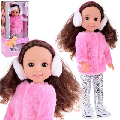 Inny producent Urocza Lalka 38 cm Różowe futerko i nauszniki zimowe ubranie ZA4767 Inny producent Urocza Lalka 38 cm Różowe futerko i nauszniki zimowe ubranie ZA4767