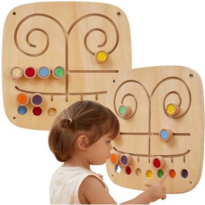 VIGA TOYS VIGA Drewniana tablica sensoryczna 7 faktur ćwiczy zmysły VIGA TOYS VIGA Drewniana tablica sensoryczna 7 faktur ćwiczy zmysły