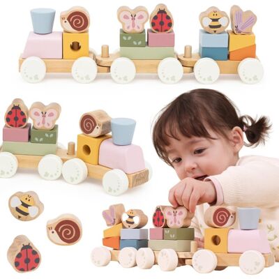VIGA TOYS VIGA Drewniany Wiosenny Pociąg Edukacyjny 18 Elementów VIGA TOYS VIGA Drewniany Wiosenny Pociąg Edukacyjny 18 Elementów