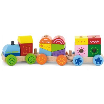 Viga Toys - Kolorowy drewniany pociąg - Zestaw zabawek Viga Toys - Kolorowy drewniany pociąg - Zestaw zabawek