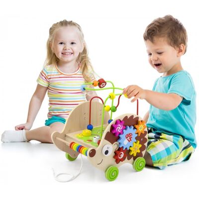 Viga Toys, edukacyjny jeż 4w1 Liczydło Labirynt Zębatki Viga Toys, edukacyjny jeż 4w1 Liczydło Labirynt Zębatki