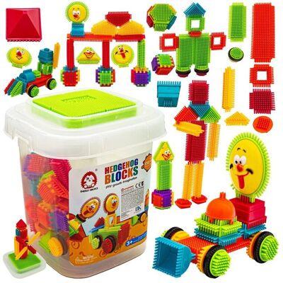 Lean Toys W Wiaderku Klocki Konstrukcyjne Jeżyki, Dla Dzieci Lean Toys W Wiaderku Klocki Konstrukcyjne Jeżyki, Dla Dzieci