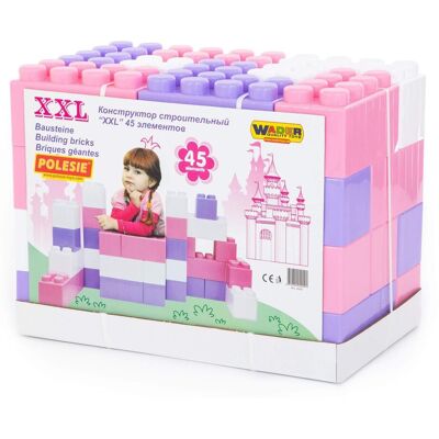 Wader Quality Toys WADER POLESIE Klocki XXL Cegły Różowe 45 elementów Wader Quality Toys WADER POLESIE Klocki XXL Cegły Różowe 45 elementów