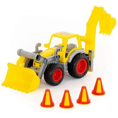 Wader Polesie WADER Traktor koparka koparko ładowarka z łyżką pachołki Wader Polesie WADER Traktor koparka koparko ładowarka z łyżką pachołki