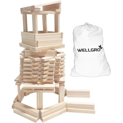 Inny producent WELLGRO Naturalne klocki drewniane – klocki drewniane do budowy – klocki w kolorze naturalnym wraz z workiem do przechowywania – drewniane klocki – .. Inny producent WELLGRO Naturalne klocki drewniane – klocki drewniane do budowy – klocki w kolorze naturalnym wraz z workiem do przechowywania – drewniane klocki – ..