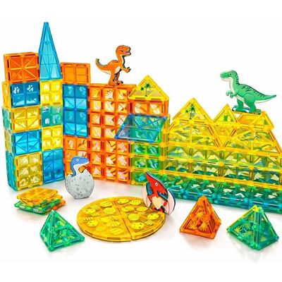 Toy Wonder Wonder Toys STEM zestaw do budowania dinozaurów, 63 części, klocki magnetyczne 3D z figurkami dinozaurów, zabawka edukacyjna STEM od 3 lat Toy Wonder Wonder Toys STEM zestaw do budowania dinozaurów, 63 części, klocki magnetyczne 3D z figurkami dinozaurów, zabawka edukacyjna STEM od 3 lat