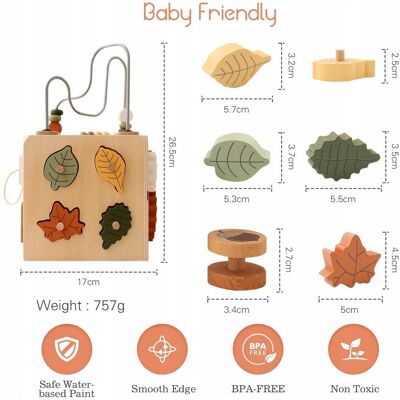 Inny producent WOODEN TEETHER Drewniana Kostka Montessori Zabawka Edukacyjna 6w1 Inny producent WOODEN TEETHER Drewniana Kostka Montessori Zabawka Edukacyjna 6w1