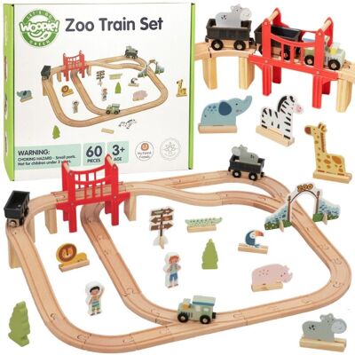 Pozostałe WOOPIE GREEN Drewniana Kolejka ZOO Zestaw XL Po Pozostałe WOOPIE GREEN Drewniana Kolejka ZOO Zestaw XL Po