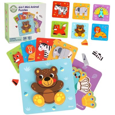 WOOPIE GREEN Układanka Drewniana Klocki Zwierzątka Montessori FSC WOOPIE GREEN Układanka Drewniana Klocki Zwierzątka Montessori FSC
