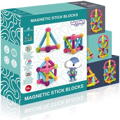 Woopie Magnetyczne Klocki Konstrukcyjne Edukacyjne Duże Grube 28 El. Woopie Magnetyczne Klocki Konstrukcyjne Edukacyjne Duże Grube 28 El.