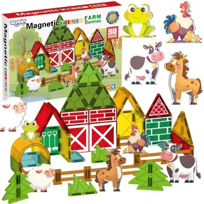 WOOPIE Magnetyczne klocki konstrukcyjne farma 30 el WOOPIE Magnetyczne klocki konstrukcyjne farma 30 el