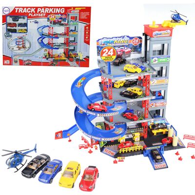 Woopie - Autogarage mit Gleis - 4 pojazdy - Toy playset Woopie - Autogarage mit Gleis - 4 pojazdy - Toy playset