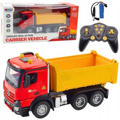 Lean Toys Wywrotka Zdalnie Sterowana RC 2.4G Dźwięki Żółto-Czerwona Lean Toys Wywrotka Zdalnie Sterowana RC 2.4G Dźwięki Żółto-Czerwona