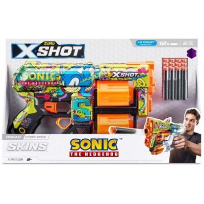 ZURU X-Shot, Wyrzutnia Skins Dread Sonic The Hedgehog + 12 Strzełek ZURU X-Shot, Wyrzutnia Skins Dread Sonic The Hedgehog + 12 Strzełek