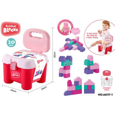 Lean Toys Zabawka 2w1 Kreatywne Klocki z Wygodnym Krzesełkiem Lean Toys Zabawka 2w1 Kreatywne Klocki z Wygodnym Krzesełkiem