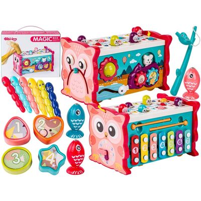 Lean Toys ZABAWKA DLA DZIECI 8W1 EDUKACYJNA, CYMBAŁKI, ZEGAR Lean Toys ZABAWKA DLA DZIECI 8W1 EDUKACYJNA, CYMBAŁKI, ZEGAR
