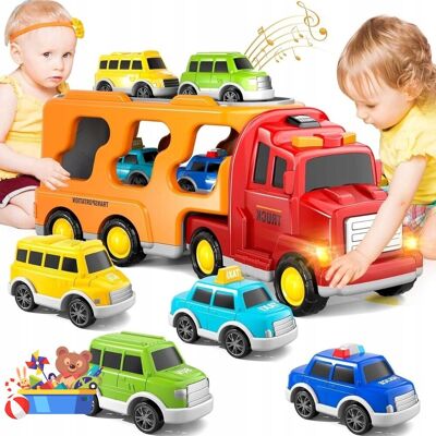 inna (Inny) ZABAWKA LAWETA TIR CIĘŻARÓWKA TRANSPORTER 5 AUT SAMOCHÓD ZESTAW inna (Inny) ZABAWKA LAWETA TIR CIĘŻARÓWKA TRANSPORTER 5 AUT SAMOCHÓD ZESTAW