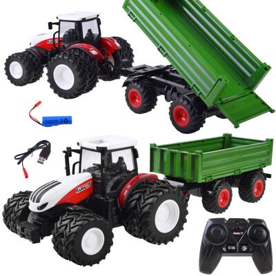 Lean Toys Zabawka Traktor z Zieloną Przyczepą Sterowany Lean Toys Zabawka Traktor z Zieloną Przyczepą Sterowany