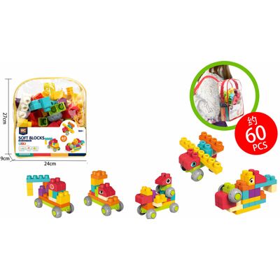 Lean Toys ZABAWKA W ZESTAWIE MIĘKKIE KLOCKI Z PLECAKIEM Lean Toys ZABAWKA W ZESTAWIE MIĘKKIE KLOCKI Z PLECAKIEM