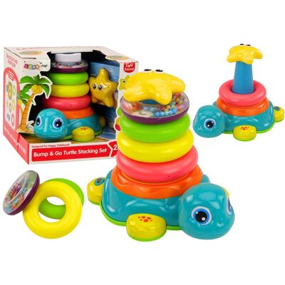 Lean Toys ZABAWKOWA 2W1 PIRAMIDKA JEŻDŻĄCY ŻÓŁWIK ŚWIATŁA DŹWIĘKI Lean Toys ZABAWKOWA 2W1 PIRAMIDKA JEŻDŻĄCY ŻÓŁWIK ŚWIATŁA DŹWIĘKI
