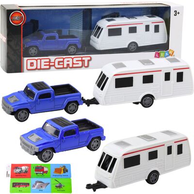 Lean Toys ZABAWKOWY ZESTAW SAMOCHÓD METALOWY Z KAMPEREM Lean Toys ZABAWKOWY ZESTAW SAMOCHÓD METALOWY Z KAMPEREM