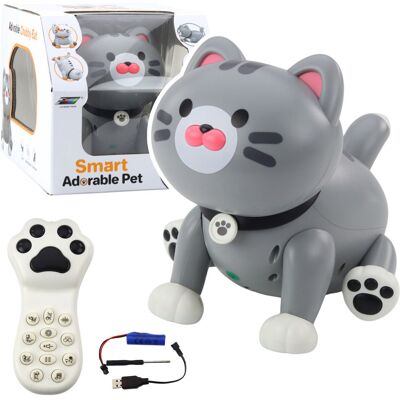 Lean Toys Zabawny Szary Kotek Zabawka Zdalnie Sterowana Lean Toys Zabawny Szary Kotek Zabawka Zdalnie Sterowana