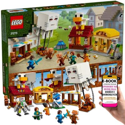 Zbuduj i Obroń MINECRAFTOWĄ WIOSKĘ LEGO 21273– Figurki z Filmu, kurczak znoszący jajka, balon z pociskami + EBOOK-3 Zbuduj i Obroń MINECRAFTOWĄ WIOSKĘ LEGO 21273– Figurki z Filmu, kurczak znoszący jajka, balon z pociskami + EBOOK-3