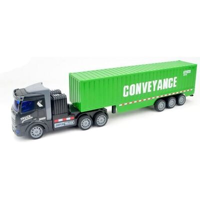 Lean Toys ZDALNIE STEROWANA, CIĘŻARÓWKA CZARNA KABINA Lean Toys ZDALNIE STEROWANA, CIĘŻARÓWKA CZARNA KABINA