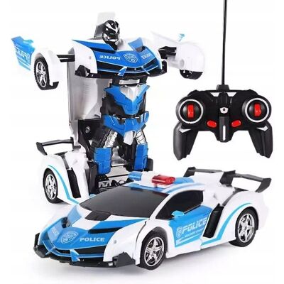 Inny producent Zdalnie Sterowany Radiowóz Robot 2w1 – Transformacja, LED, 360° Policja Inny producent Zdalnie Sterowany Radiowóz Robot 2w1 – Transformacja, LED, 360° Policja