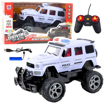 Lean Toys ZDALNIE STEROWANY SAMOCHÓD TERENOWY POLICYJNY BIAŁY Lean Toys ZDALNIE STEROWANY SAMOCHÓD TERENOWY POLICYJNY BIAŁY