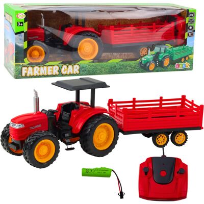 Lean Toys ZDALNIE STEROWANY TRAKTOR FARMERSKI Z PRZYCZEPĄ CZERWONY Lean Toys ZDALNIE STEROWANY TRAKTOR FARMERSKI Z PRZYCZEPĄ CZERWONY