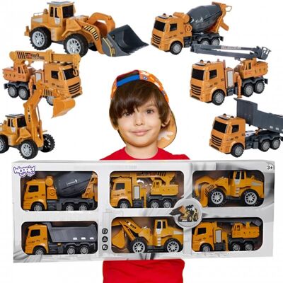 Lean Toys ZESTAW BUDOWLANY 6 AUT W 1 Lean Toys ZESTAW BUDOWLANY 6 AUT W 1