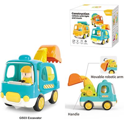 Lean Toys Zestaw Budowlany Koparka dla Maluchów Lean Toys Zestaw Budowlany Koparka dla Maluchów