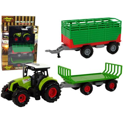 Lean Toys ZESTAW BUDOWLANY TRAKTOR Z PRZYCZEPKĄ AUTKO Lean Toys ZESTAW BUDOWLANY TRAKTOR Z PRZYCZEPKĄ AUTKO